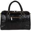 NO B Borsa Tracolla/Due Manici Bauletto Vera Pelle Italiana Tamponata a Mano Prodotto Fabbricato in Italia Chiusura con Cerniera Lampo Artigiani Toscani Made In Italia Marchio I FRATELLI Art.5538 (NERO)