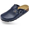 BOnova Wesel Bonoflor in 5 colori e nelle taglie da 35 a 50 Pantofole con plantare in sughero in Bonoflor, prodotte nell'Unione Europea, Bonoflor Blu, 41 EU
