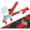 HEQUN Kit Sistema di Livellamento per Piastrelle,400Pz Clip Distanziatori da 1,5mm, 100Pz Cunei Riutilizzabili, 1 pinza in Plastica per Piastrelle,per Piastrelle, Pavimenti