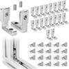 FAMCUCHE 20 Pezzi Connettori Angolari Interni A T, 3030 M6 Profilati Alluminio Modulari Connettore Scanalatura 6 T Slot 90° Connettore Angolare Interno con 40 Viti, T Slot Profilo in Alluminio in Serie 30