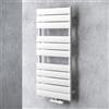 doporro Scaldasalviette da Parete per Bagno 100x50 cm, Radiatore Termoarredo Piatto in Acciaio ad Acqua Calda, Attacco Basso Centrale, Colore Bianco