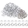 QUARKZMAN 100 Set Kit Occhielli in Metallo 6mm 1/4 Occhiello per Teloni Piccolo con Foro Rondelle per Scrapbooking Scarpe Abbigliamento Pelle Tela, Bianco