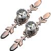 BOZONLI 2 Pezzi Pomelli di Cristallo 30mm Maniglie a Forma Diamanti Trasparente Maniglie per Mobili Porte Armadietti Cassetti e Guardaroba (Bronzo Rosso Base 170mm)
