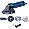 Bosch Professional Smerigliatrice angolare GWS 9-115 S (potenza 900 Watt, numero di giri a vuoto: 2.800-11.000 giri/min, incl. impugnatura suppl., cuffia di protezione, chiave inglese, valigetta)