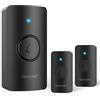 TECKNET Campanello Senza Fili, Campanello Senza Fili da Esterno 400M, Kit Campanello Wireless Che Include 1 Ricevitore 2 Trasmettitori, Campanello Impermeabile IP65, 5 Livelli di Volume e 60 Melodie
