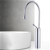 Whychstore Rubinetto a goccia d'acqua in stile europeo, rubinetto rotante per bagno, rubinetto per lavabo caldo e freddo, rubinetto miscelatore acqua calda e fredda (argento L)