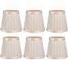 Alvinlite Set di 6 paralumi piccoli, paralume in tessuto a botte con clip su lampadina per lampada da tavolo e lampada da terra, paralumi per lampadari con decorazioni artistiche moderne