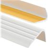 PerfectPVC Profilo per gradini in PVC autoadesivo 65x40mm 2,00m Profilo antiscivolo Profili per scale Protezione per bordi e spigoli Profilo angolare in plastica per gradini Bianco
