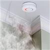 EMOS Rilevatore di fumo con segnalazione ottica e acustica 85 dB, durata di 10 anni, rilevatore di incendio cablato collegato nella rete 230 V, batteria di backup 9 V per guasto