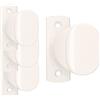 KOTARBAU® Set di 4 pomelli per porta con breve targhetta per porte, cancelli, ingressi, colore: bianco
