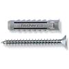 Fischer 100 Tasselli Sx con Vite, 6 X 30 Mm, per Muro Pieno e Mattone Forato, 570021, Grigio