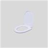 BVAMOS Sedile WC con chiusura ammortizzata per il bagno di famiglia, antibatterico, con forte cerniera regolabile, sedile WC a sgancio rapido, colore bianco, semplice fissaggio superiore