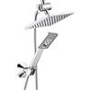 Bright Showers - Doccetta portatile e soffione doccia a pioggia Combo Set - Include staffa a ventosa a parete, deviatore a 3 vie e tubo in acciaio inox da 1,5 m - Finitura cromata