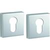 Thirard Coppia borchie, rosetta quadrata Monza 50X50 foro per cilindro europeo, cromo lucido - FROSIO BORTOLO