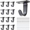 Unlorspy 12 ganci appendiabiti in acciaio inossidabile con viti di montaggio a soffitto, ganci per montaggio superiore, ganci per asciugamani/accappatoi, ganci per bagno, cucina, armadio (nero)