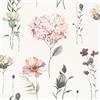 Rasch Carta da parati 300642 - Carta da parati in tessuto non tessuto bianco con fiori colorati e fiori in effetto acquerello, 10,05 m x 0,53 m (lunghezza x larghezza)