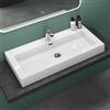 Mai & Mai Lavabo da Appoggio 90x48x10cm, Lavandino Bagno Rettangolare Colossum18-900 Lavabo da Minerale Fuso