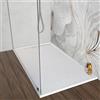 Inbagno Piatto doccia 80x140 cm bianco effetto pietra in resina, spessore 3 cm e scarico con canalina, riducibile su misura ARGO
