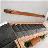 FPIGSHS Corrimano in legno, Corrimano per scale universale da esterno per interni, corrimano per scale in legno antiscivolo, kit completo, con 2 staffe fisse in ferro, contro il muro (B, 300cm)