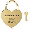 OTXIXTO Lucchetto Cuore Personalizzato Incisione Nome Data con Chiave per Coppia Fidanzato Fidanzata Ponte d'Amore San Valentino Regalo Amante(Bronzo