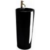 Rea - Lavandino Freestanding Blanka Black Lavabo Bagno Autoportante Freestanding 40 X 40 X 85 cm In Ceramica (Nero)