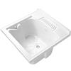 Jo-Bagno.it Lavatoio Lavapanni in Resina PP, Bianco, 50x50 Quadrata Ideale per Ricambio o Installazione su Mobile o Piano da appoggio in Lavanderia o Cucina Incluso di Kit Sifoneria