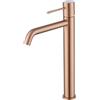 MICE COLLECTION MICE - Rubinetto monocomando con beccuccio alto per lavabo realizzato in ottone con tecnologia di apertura a freddo - Adatto per acqua freddo/caleiente - Rubinetteria di design per lavabo oro rosa
