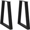 vidaXL Gambe per tavolo da pranzo a forma di V 2 pz nere 60x(72-73,3) cm in acciaio