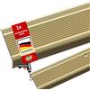 Floordirekt Profilo per bordi integrali, forma a L, preforato o autoadesivo, con materiale di montaggio, profilo per bordi in alluminio in 3 lunghezze e 4 colori (100 x 3,5 x 3 cm, preforato, oro)