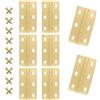 Suiwotin 8 cerniere in ottone da 6,5 cm, mini cerniere a testa per anta per armadietti, cerniere per gioielli, scatole in legno, piccole cerniere per mobili (oro)