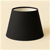 Generico 30 cm Cono Paralume, Tessuto di Cotone con PVC Bianco, Prodotto Artigianale, per Lampada da Tavolo, Piantana (Nero)