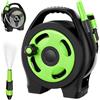 BAKAJI Kit Avvolgitubo Portatile in PVC con Getto Regolabile da Giardino, per Irrigazione Giardini, Cespugli, Piante, Prato, Attacco 1/2 - 3/4 (11.5 Metri)