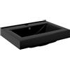 vidaXL Lavandino Ceramica Rettangolare Nero con Foro Rubinetto Lavello Lavabo