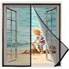 WLRHGl Zanzariera Magnetica con calamita, 160x120 cm Magnete Continuo per balcone e porta finestra fissaggio rapido su finestre balconi in Legno Alluminio Mantovana Innovativo, Nero