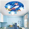 FUMIMID Lampada Da Soffitto Razzo Universo Luci Per Bambini Stelle Illuminazione Ultrasottile LED Dimmerabile Plafoniera Sala Camera Da Letto Soggiorno Luci Cartoni Animati Lampadario