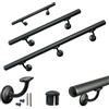 Parpyon® Corrimano per scale interne Tubo passamano metallo Prodotto 100% Italiano Fissaggio a parete Kit montaggio FACILE fai da te scala e balaustra