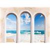 Runa Art Carta da parati fotografica Sea View Window Moderno Vello Soggiorno Camera Da Letto Sala - Made in Germany - blu Beige 9014010b