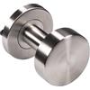 JUVA Pomolo moderno per porta d'ingresso in acciaio inox non girevole Fermaporta opaco su rosetta rotonda | LDK 211 | Ø 51 mm | per esterni e interni