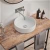Parama Lavabo da Appoggio Senza Troppo Pieno 36x36x12 cm Tondo in Ceramica Bianco Lucido per Mensole da Bagno Sospese
