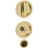 Brackle Kit Serratura per Porte Scorrevoli - Cromo Satinato e Oro, Quadrato e Tondo, Alta Qualità e Design Moderno (Ottone Lucido, Tondo)