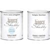 bianco Shabby CHALK PAINT Azzurro Provenzale & FINITURA - Pittura Shabby Chic EXTRA OPACA (1 litro) + Finitura Trasparente Opaco (1 litro)