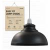 DC VOLTAGE Paralumi industriali stile retrò per lampade a sospensione, forma a cupola curva in metallo, facili da montare per apparecchi di illuminazione da soffitto. (Nero)