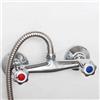 Opatiny Valvola miscelatore doccia a parete con doppio interruttore, corpo in ottone con finitura cromata, doppio comando per acqua calda e fredda, distanza fori 150 mm, uscita G1/2