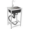 QTREIDG Lavello con base 45 x 40 x 22 cm, mobile lavabo in acciaio inox, per ristorante, lavanderia, esterno