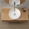 Parama Lavabo da Appoggio Senza Troppo Pieno 41,5x41,5x15,5 cm Tondo in Ceramica Bianco Lucido per Mensole da Bagno Sospese