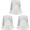 MIAOMEIO Confezione da 3 coperture di ricambio per paralumi in vetro trasparente, altezza 12,7 cm, diametro 12,2 cm, montaggio 4,2 cm, a righe, in vetro trasparente, a forma di cono per lampadari a