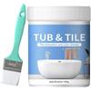 Sulxyi Vernice da bagno bianca lucida, kit di riparazione per vasca da bagno, vernice smaltata da bagno, 500 g, formula ad asciugatura rapida per piastrelle, metallo, doccia, lavandino, mobili, scheggiature