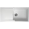 Essebagno Lisse lavello reversibile 1 vasca grande 1 sgocciolatoio in resina bianca