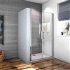 Mato Box Doccia Per Nicchia 120x185cm Doppie Porte Battenti Saloon in Vetro 6mm Temperato Trasparente Anticalcare Profilo Cromato Lucido