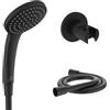 Ideal Standard Set doccia Ideal Standard Alero, composto da doccia a 1 funzione, flessibile (1250 mm) e supporto a parete, soffione a risparmio idrico, attacco universale G-1/2 - Nero Opaco